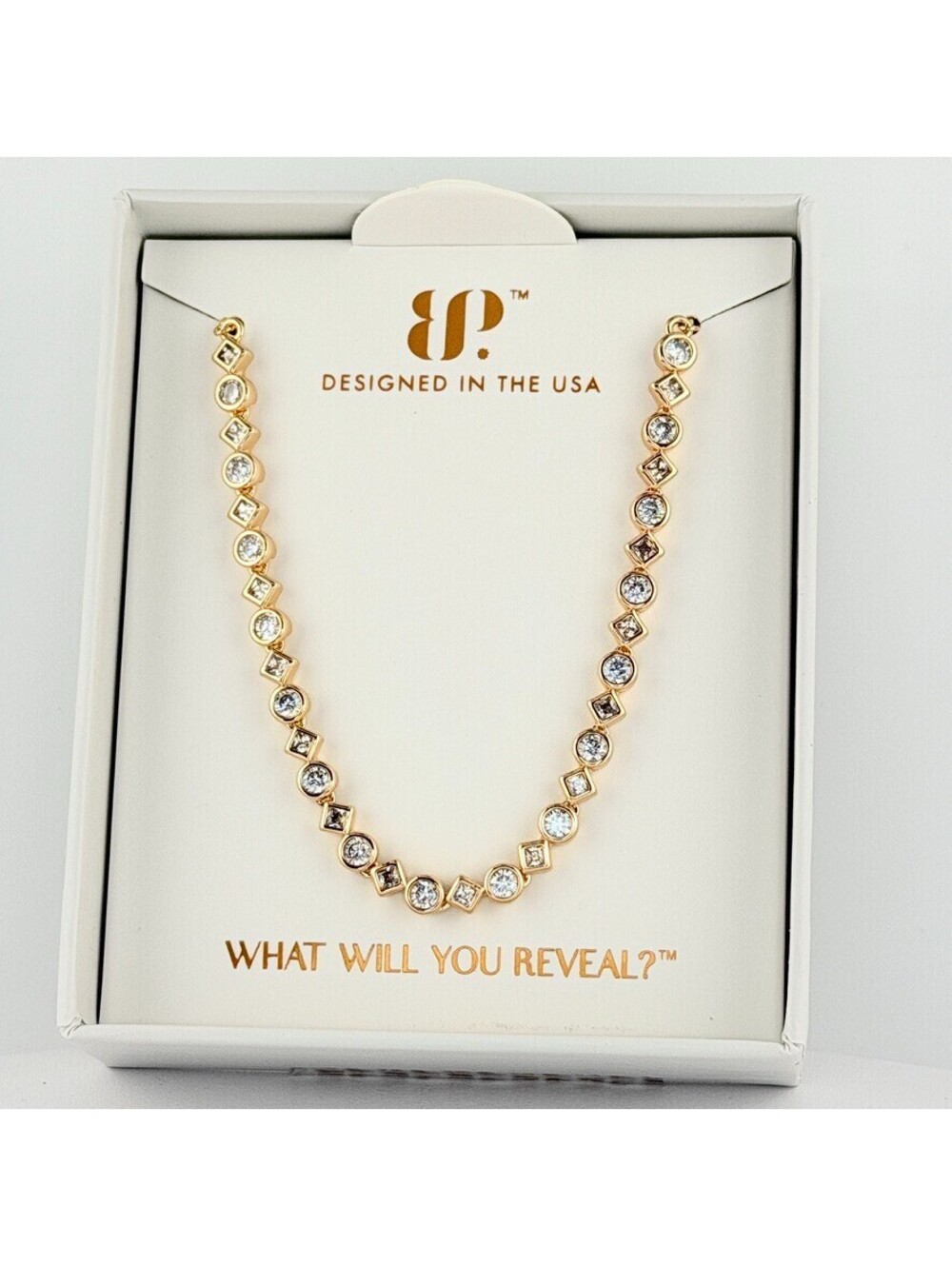Bomb Party April 2026 Bracelet "The Quinn" Clear CZ on Yellow Gold BR86056
